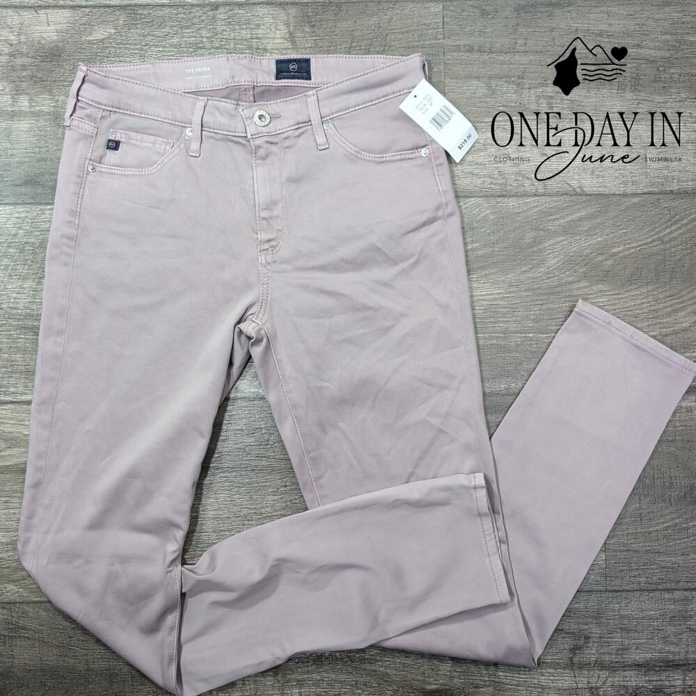 AG Adriano Goldschmied The Prima Mid Rise Cigarette Jeans Pink NWT Size 4 (27)